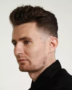 Classic Pompadour style masculine cut - Hair In Motion